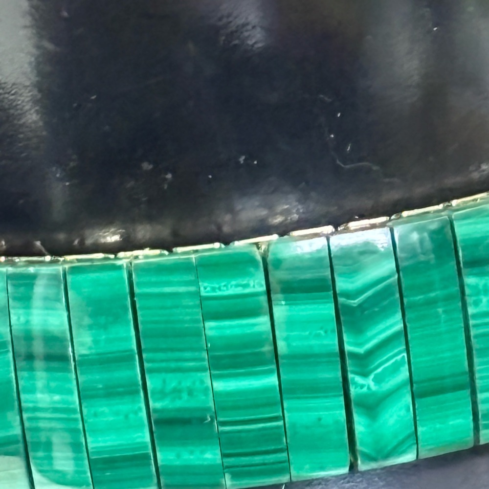 Vintage Malachite Stainless Steel Expansion Band Bracelet - Picture 3 of 8